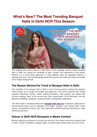 Best Banquet Halls in Delhi NCR for Weddings & Events