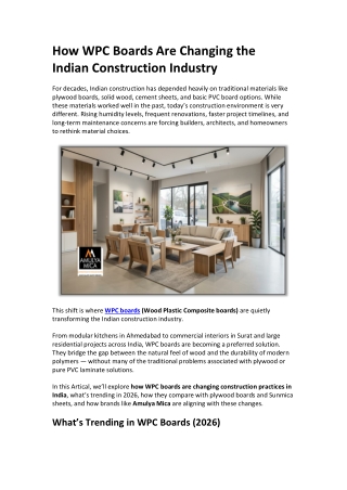 How WPC Boards Are Changing the Indian Construction Industry”