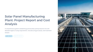 Solar Panel Manufacturing Plant Cost Project PDF Report 2026
