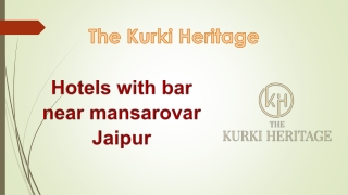 Hotels with bar near mansarovar Jaipur