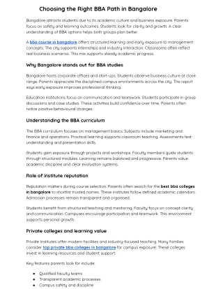 Choosing the Right BBA Path in Bangalore