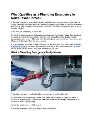 How to Spot a Plumbing Emergency in Your North Texas Home | Jennings Plumbing