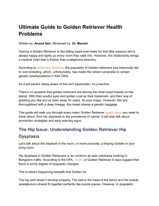 Ultimate Guide to Golden Retriever Health Problems