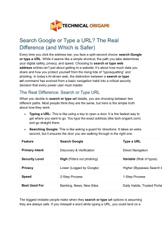 Search Google or Type a URL? The Real Difference (and Which is Safer)
