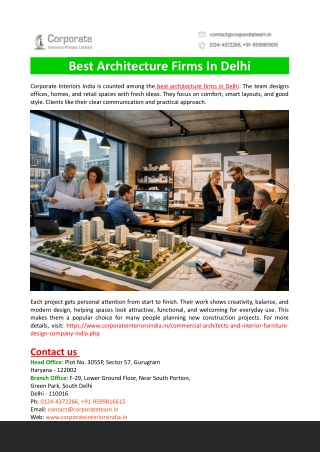 Best Architecture Firms In Delhi