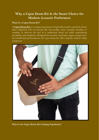 Why a Cajon Drum Kit Is the Smart Choice for Modern Acoustic Performers