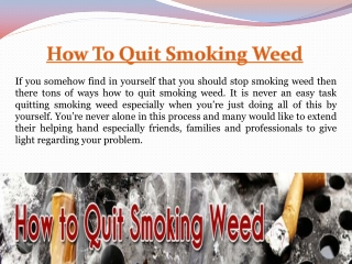 Quit Smoking Weed