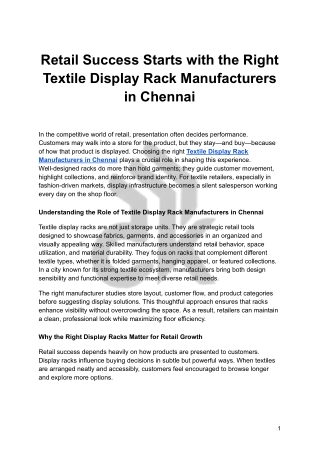 Retail Success Starts with the Right Textile Display Rack Manufacturers