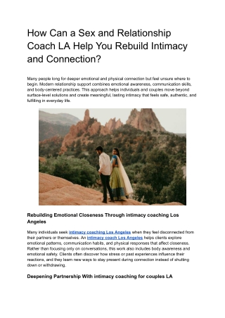 How Can a Sex and Relationship Coach LA Help You Rebuild Intimacy and Connection_
