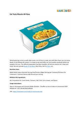 Eat Tasty Masala Idli Now