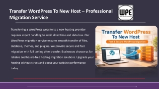 Transfer WordPress To New Host Fast & Secure | WPExperts24x7 WordPress Migration