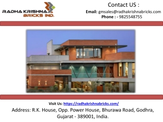 Brick Manufacturer in Gujarat | Radha Krishna Bricks