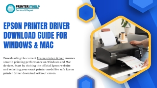 Epson Printer Driver Download Guide for Windows & Mac