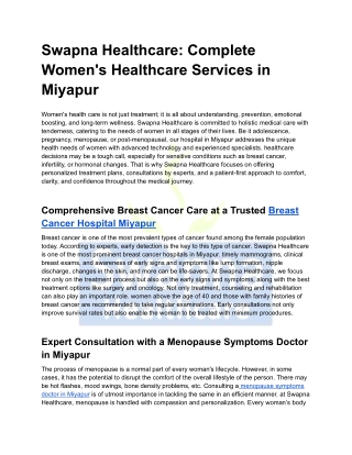 Swapna Healthcare_ Complete Women's Healthcare Services in Miyapur