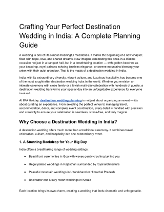 Plan Your Dream Destination Wedding in India