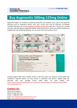 Buy Augmentin 500mg-125mg Online