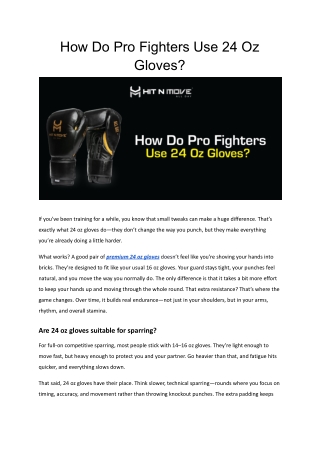 How Pro Fighters Use 24 Oz Gloves for Endurance