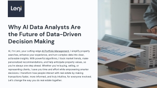 AI Data Analysts for Commercial Real Estate Performance | Leni