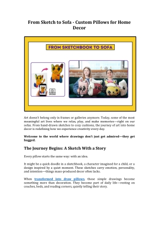 From Sketch to Sofa | Custom Pillows for Home Decor