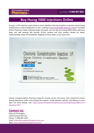 Buy Hucog 5000 Injections Online