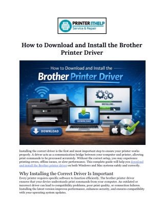 How to Complete Brother Printer Driver Download Without Errors