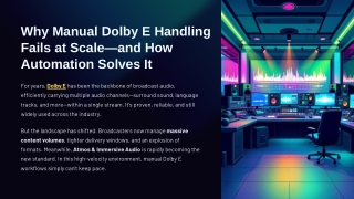 Why Manual Dolby E Handling Fails at Scale—and How Automation Solves It