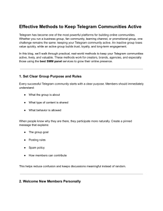 Effective Methods to Keep Telegram Communities Active