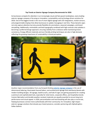Top Trends an Exterior Signage Company Recommends for 2026