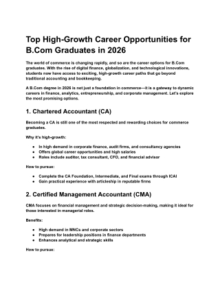 Top High-Growth Career Opportunities for B.Com Graduates in 2026