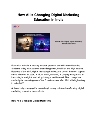How AI Is Changing Digital Marketing Education in India
