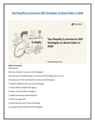 Top Shopify E-commerce SEO Strategies to Boost Sales in 2026
