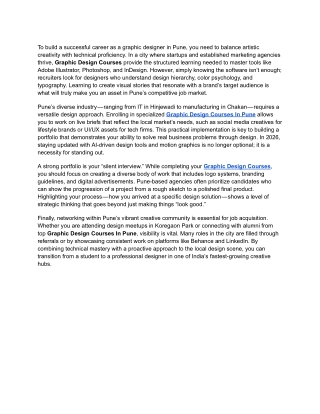 Graphic Design Courses In Pune With 100% Placements...