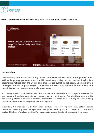 Aldi UK Price Analysis Help You Track Daily and Weekly Trends