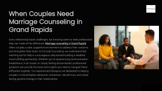 When Couples Need Marriage Counseling in Grand Rapids