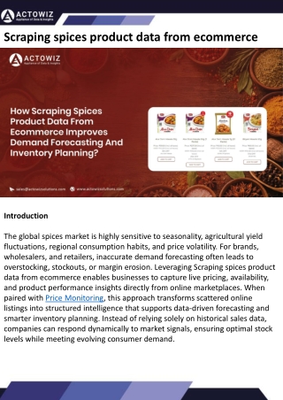 Scraping spices product data from ecommerce