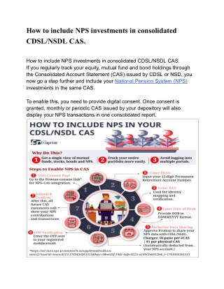 How to include NPS investments in consolidated CDSL_NSDL CAS