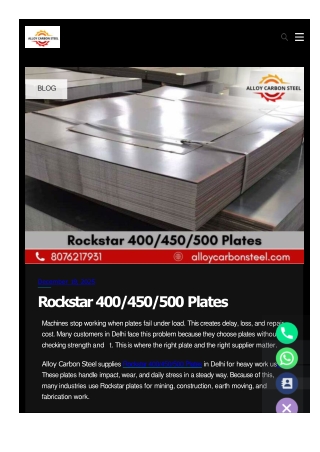 Rockstar 400450500 Plates | Alloy Carbon Steel