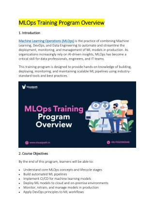 MLOps Training Course in Chennai - MLOps Course