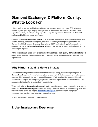 Diamond Exchange ID Platform Quality_ What to Look For