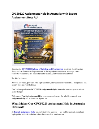 CPC50220 Assignment Help in Australia with Expert Assignment Help AU