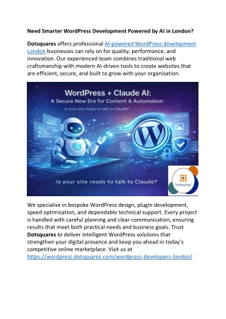 Need Smarter WordPress Development Powered by AI in London