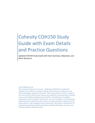 Cohesity COH150 Study Guide with Exam Details and Practice Questions