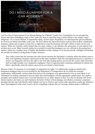 Can I Still Recover Damages If I Wasn't Putting On A Helmet While Harmed In A Bi