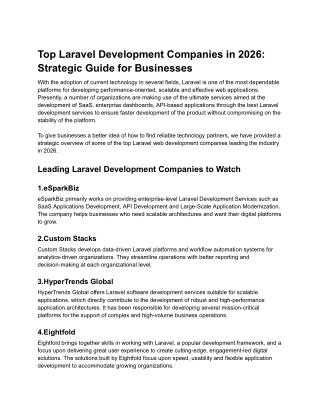 Top Laravel Development Companies