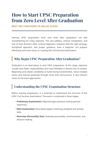 How to Start UPSC Preparation from Zero Level After Graduation