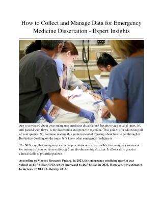 How to Collect and Manage Data for Emergency Medicine Dissertation - Expert Insights