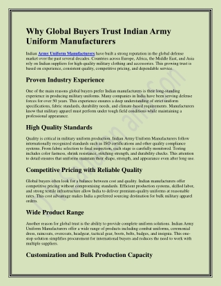 High-Quality Military Uniform Accessories Manufacturer in India