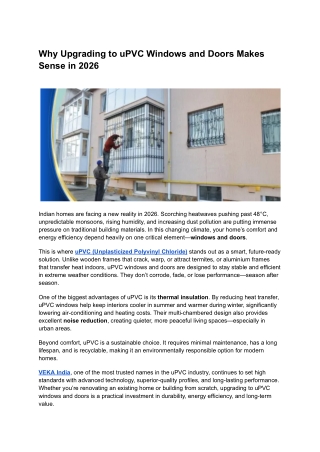 Why Upgrading to uPVC Windows and Doors Makes Sense in 2026