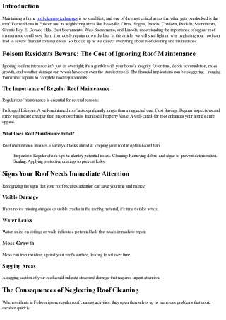 Folsom Residents Beware: The Cost of Ignoring Roof Maintenance