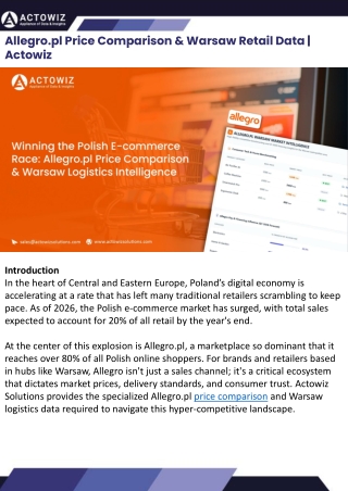 Allegro.pl Price Comparison & Warsaw Retail Data  Actowiz